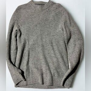 Gray Waffle Knit Men's Sweater